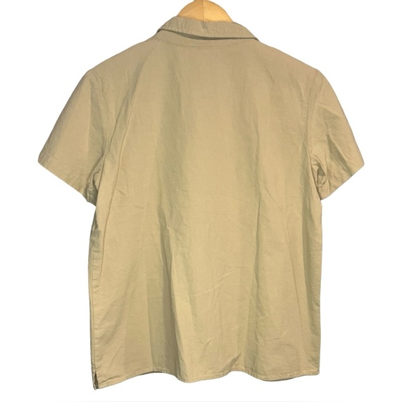100% Cotton Tan Short Sleeve Button Up Shirt - Picture 2 of 4